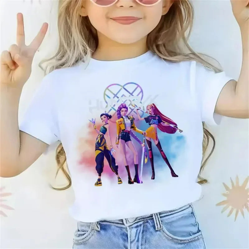 Tshirt Blanc enfant K-Pop Demon Hunters (différents modèles disponibles)