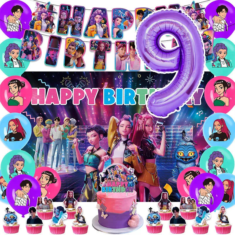 Packs Déco et Ballons d'Anniversaire K-Pop Demon Hunters
