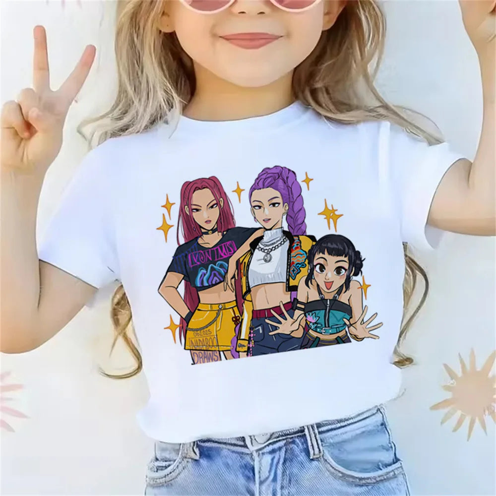 Tshirt Blanc enfant K-Pop Demon Hunters (différents modèles disponibles)