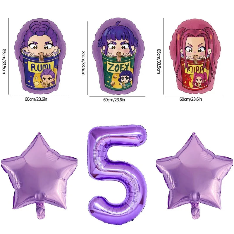 Packs Déco et Ballons d'Anniversaire K-Pop Demon Hunters