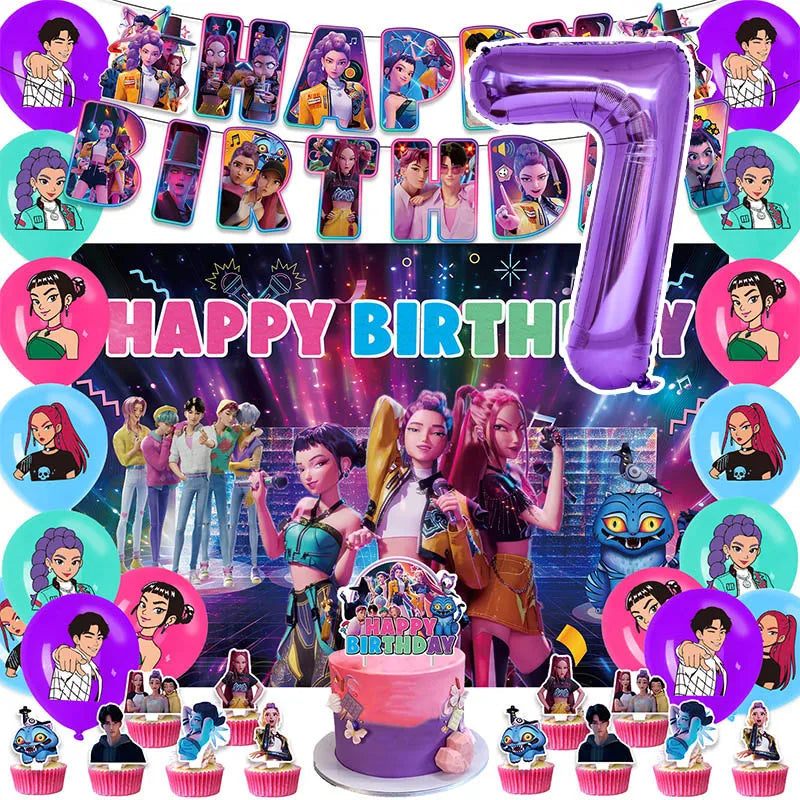 Packs Déco et Ballons d'Anniversaire K-Pop Demon Hunters