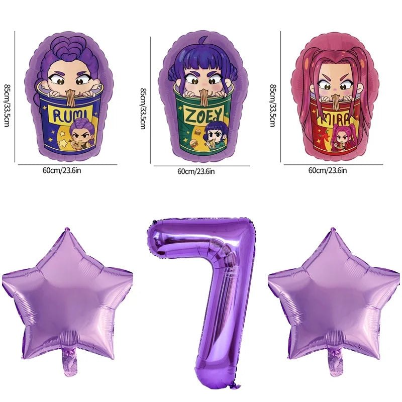 Packs Déco et Ballons d'Anniversaire K-Pop Demon Hunters