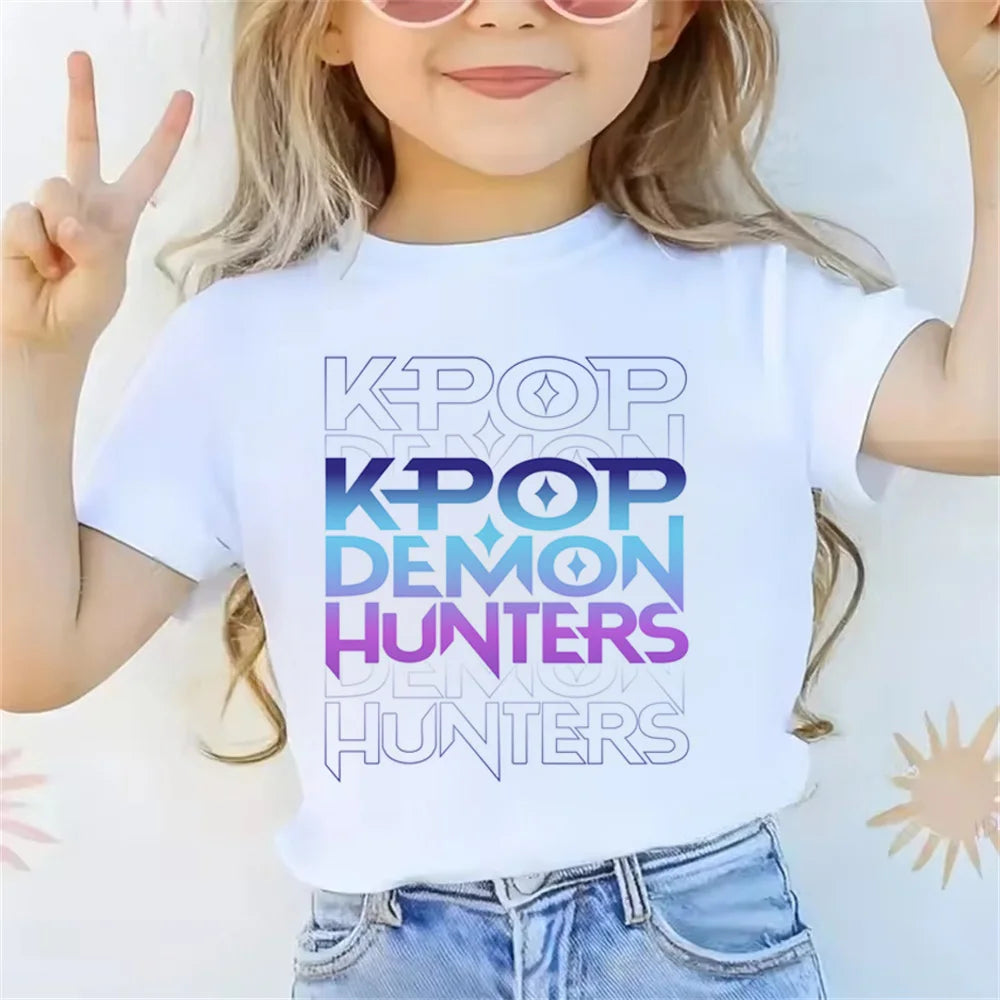 Tshirt Blanc enfant K-Pop Demon Hunters (différents modèles disponibles)