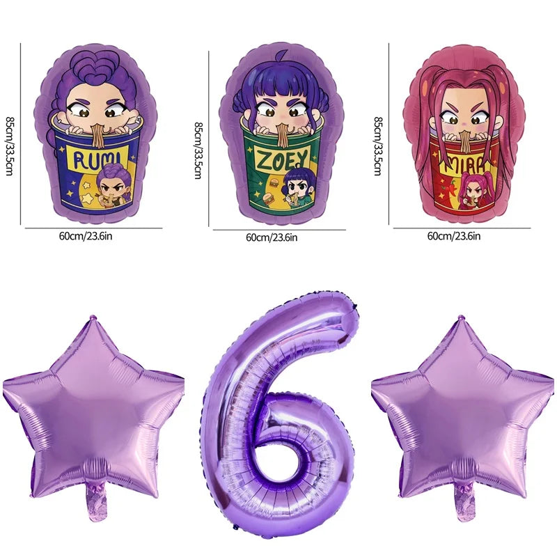 Packs Déco et Ballons d'Anniversaire K-Pop Demon Hunters