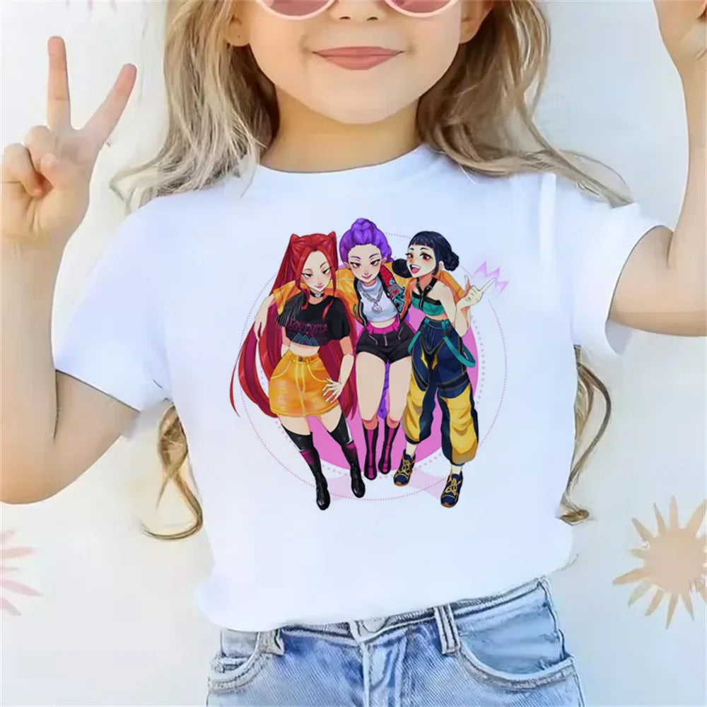 Tshirt Blanc enfant K-Pop Demon Hunters (différents modèles disponibles)