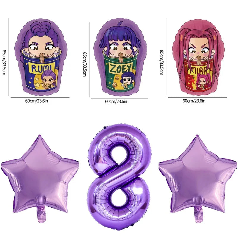 Packs Déco et Ballons d'Anniversaire K-Pop Demon Hunters