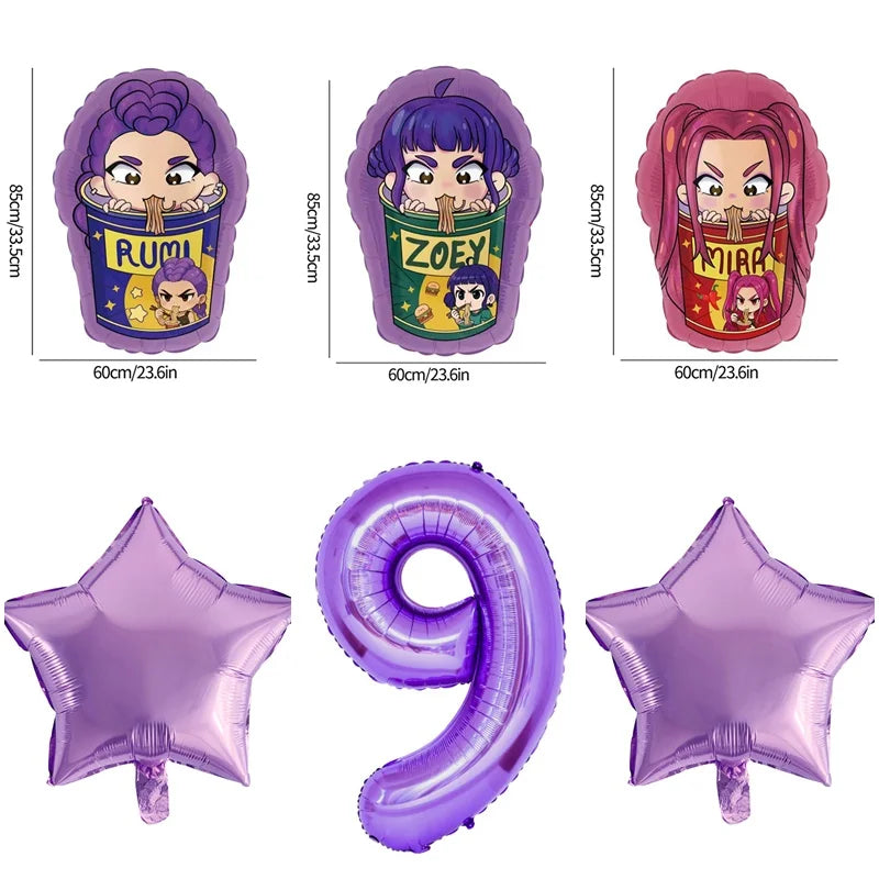 Packs Déco et Ballons d'Anniversaire K-Pop Demon Hunters