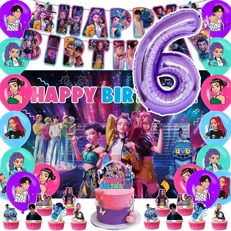 Packs Déco et Ballons d'Anniversaire K-Pop Demon Hunters