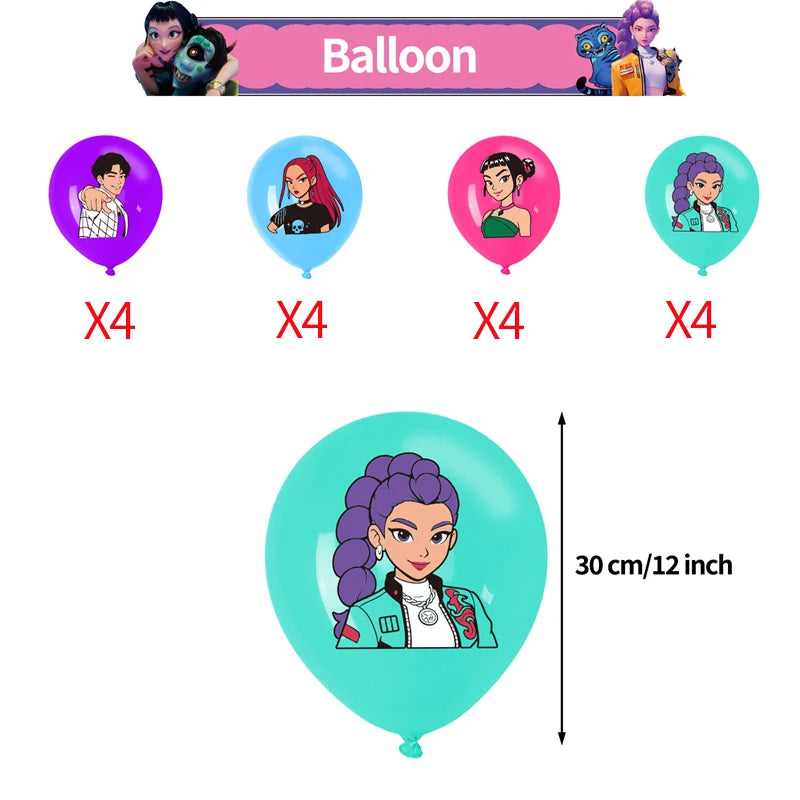 Packs Déco et Ballons d'Anniversaire K-Pop Demon Hunters