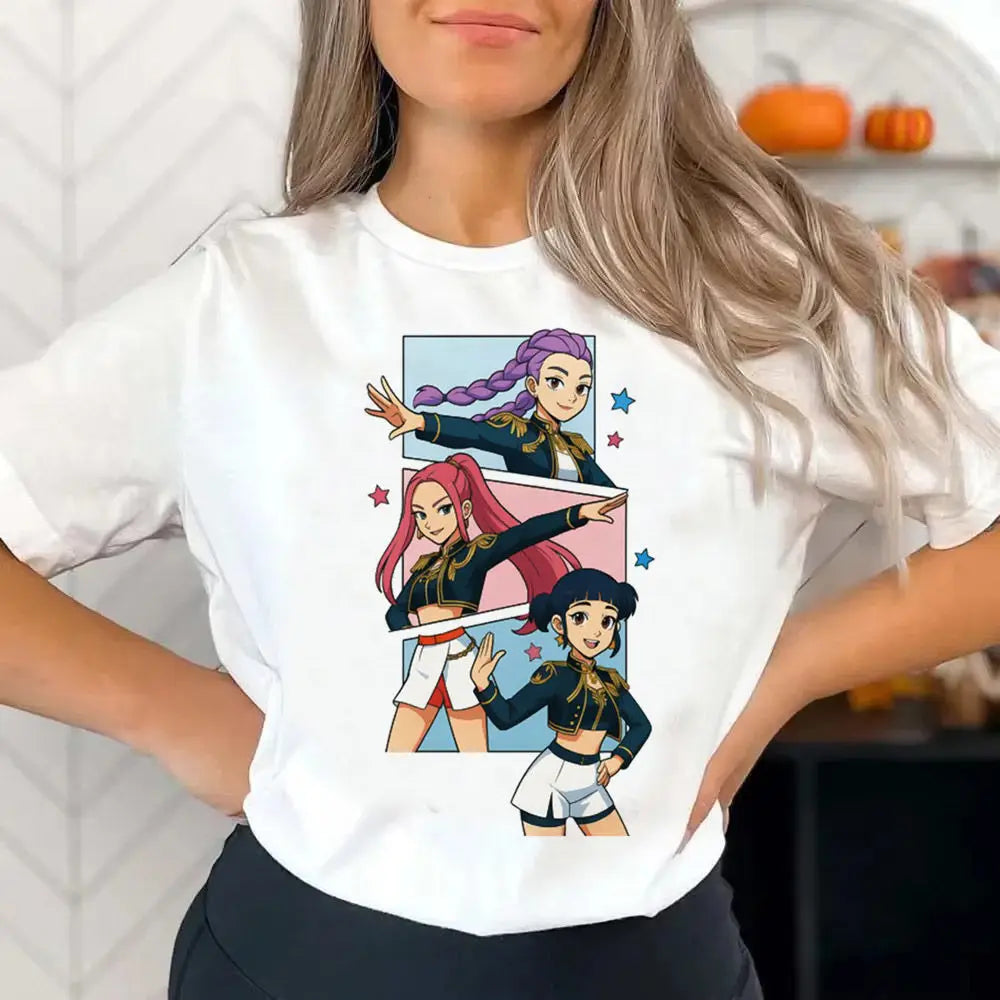 Tshirt Blanc K-Pop Demon Hunters Adulte (26 modèles disponibles)