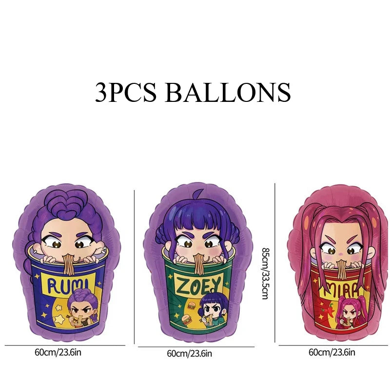 Packs Déco et Ballons d'Anniversaire K-Pop Demon Hunters