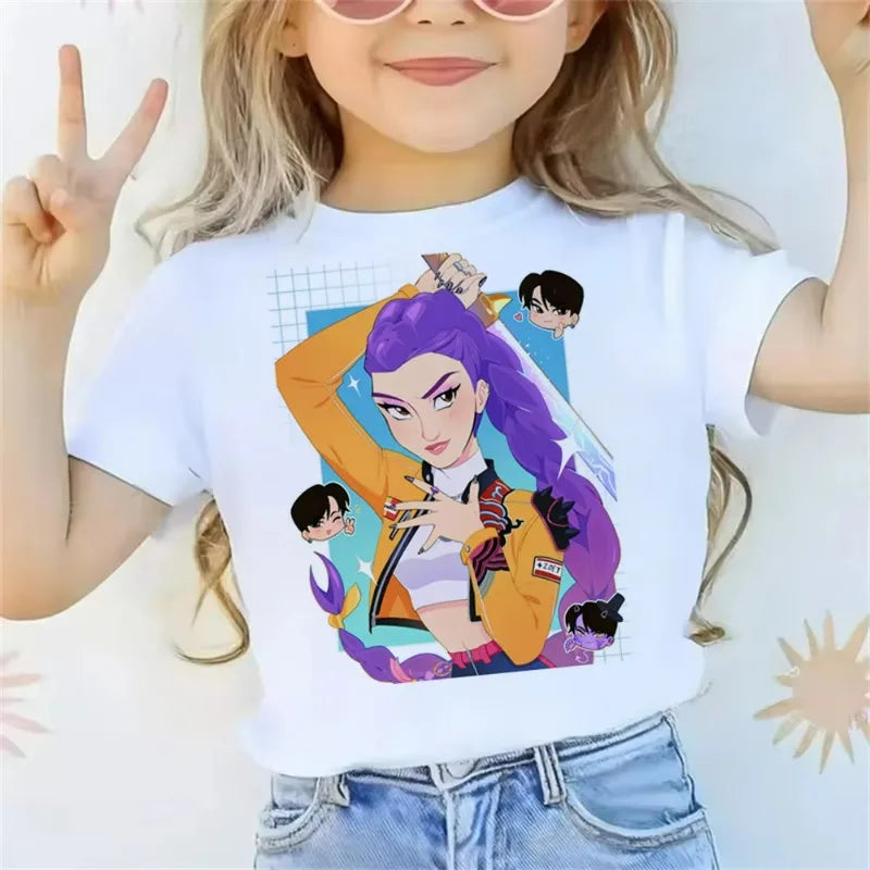 Tshirt Blanc enfant K-Pop Demon Hunters (différents modèles disponibles)