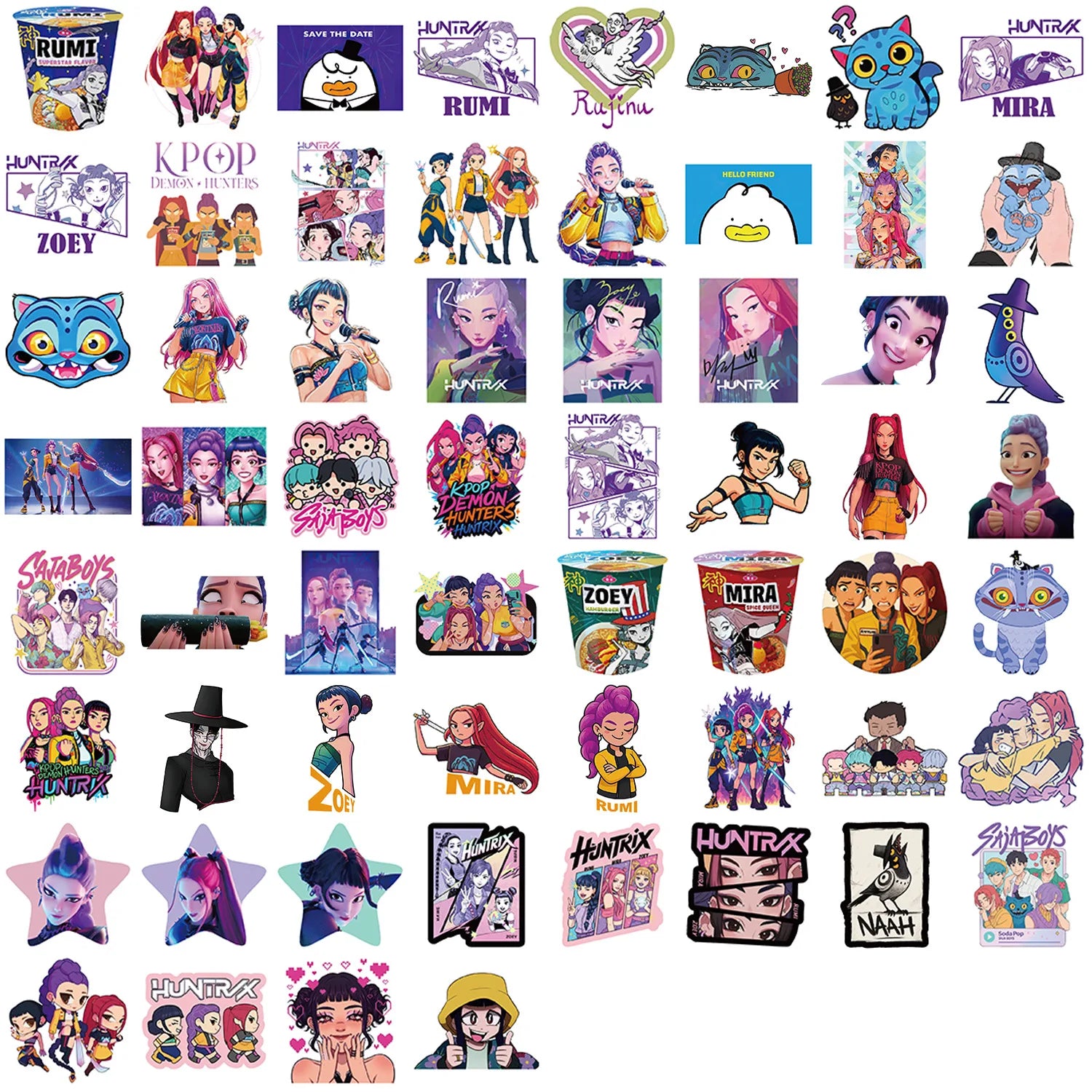 Pack 60 Stickers K-Pop Demon Hunters